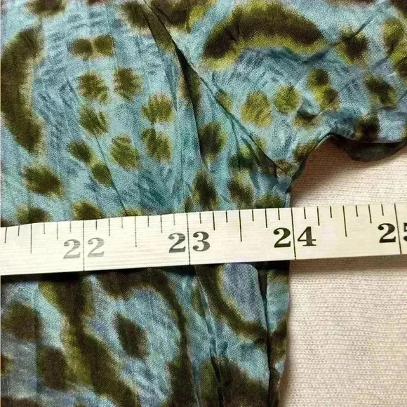 Lynn Ritchie Vintage 100% Silk Long Shirt - Brown + Blue - Women’s Size Medium - Picture 11 of 15